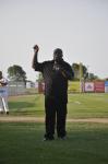 Al Newman addressing the Stingers fans.